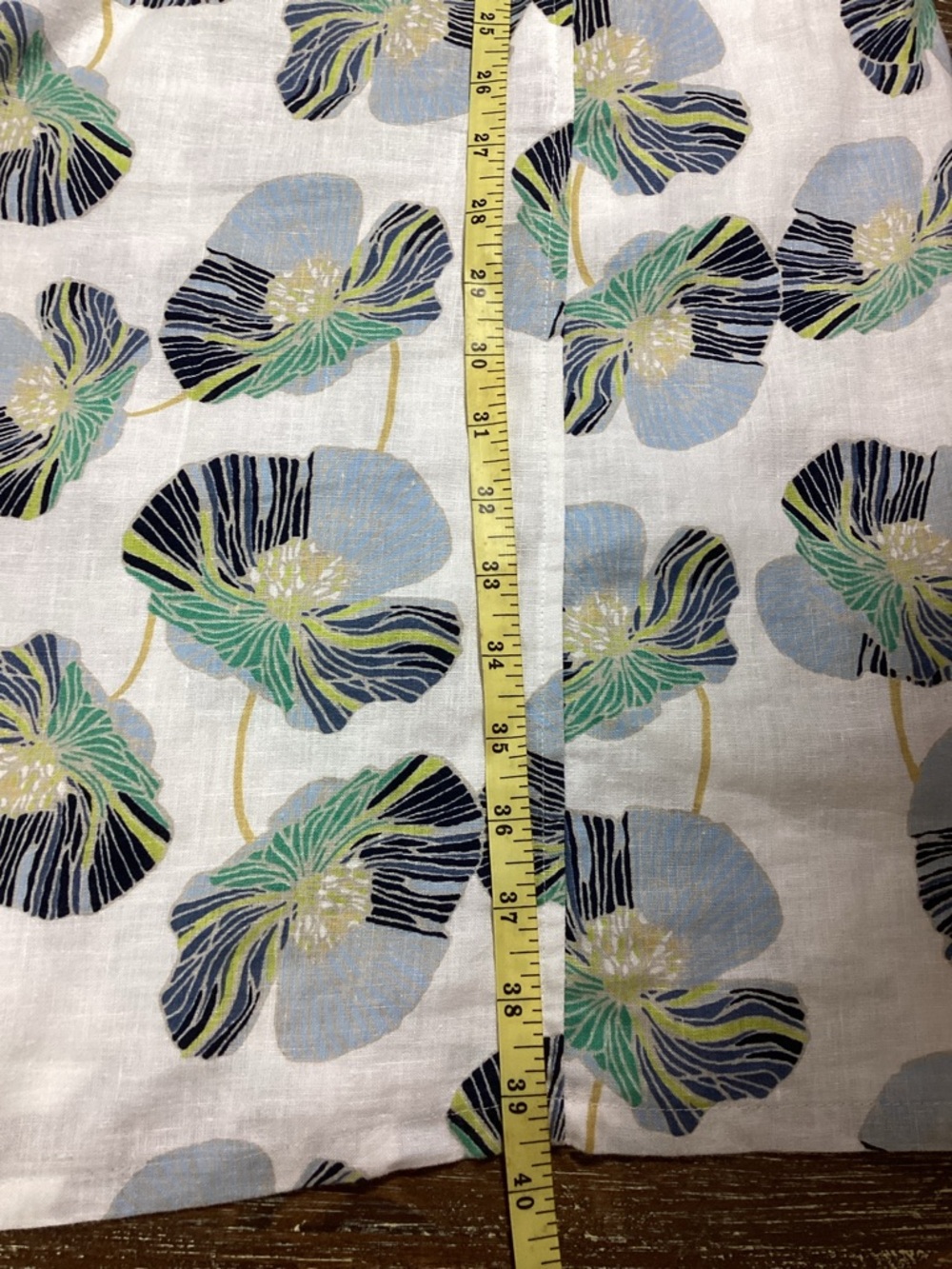 Habitat White Sleeveless Dress Blue, Navy & Lime Floral Pattern Size XL Linen - Picture 8 of 11